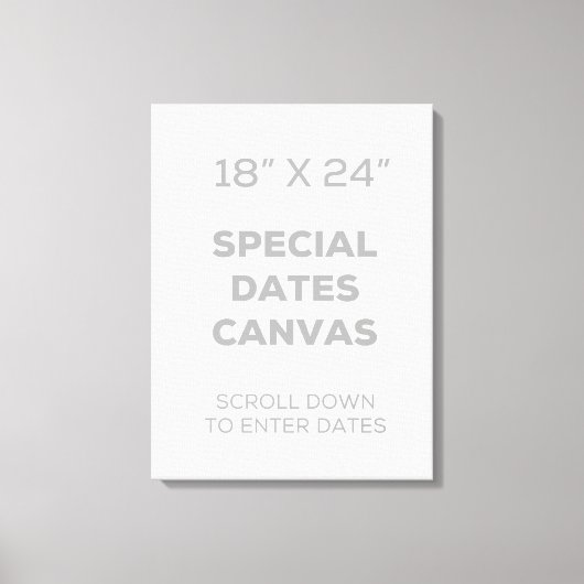 Toile Dates Spéciales 18" x 24" (Recto)