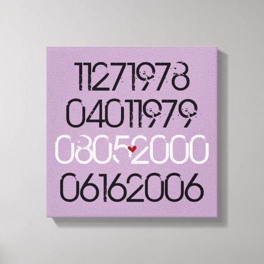 Toile Dates spéciales désorganisées (Recto)