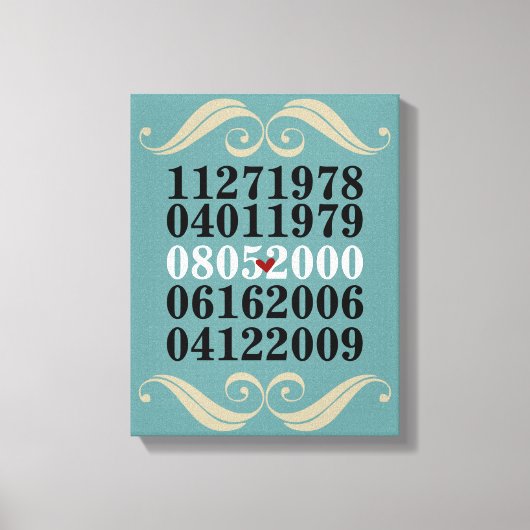 Toile Dates spéciales d'origine (Recto)