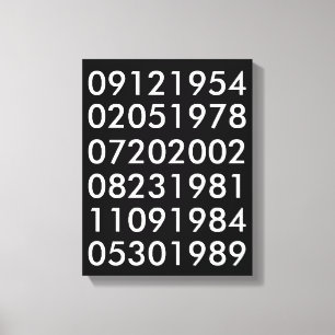 Toile Dates spéciales modernes