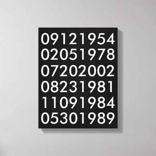 Toile Dates spéciales modernes (Recto)