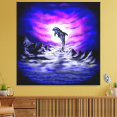 Toile Dauphin au clair de lune (Insitu(Salon))