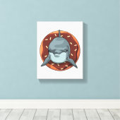 Toile Dauphin avec Donut (Insitu (Plancher de Bois))