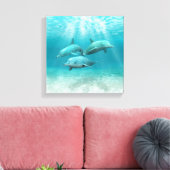 Toile Dauphins de natation (Insitu(Salon))