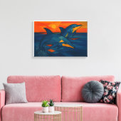 Toile Dauphins de style cubique (Insitu(Salon))