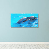 Toile Dauphins souriants (Insitu (Plancher de Bois))
