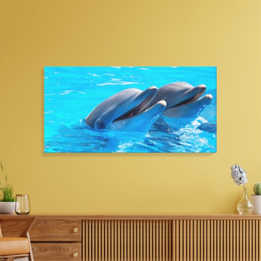 Toile Dauphins souriants (Insitu(Salon))