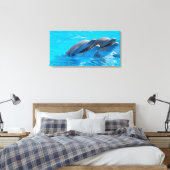 Toile Dauphins souriants (Insitu(Chambre))