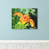 Toile Daylily Watercolor (Insitu (Plancher de Bois))