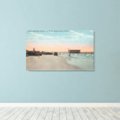 Toile Daytona, FL - Vue sur la plage avec voitures & (Insitu (Plancher de Bois))