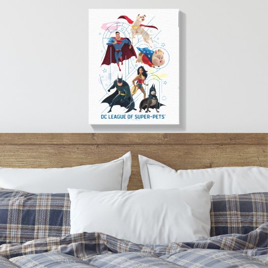 Toile DC Trinity Heroes & Super-Pets (Insitu(Chambre))