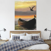 Toile de bateau coucher de soleil Imprimer Calme (Insitu(Chambre))