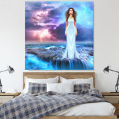 Toile De belles femmes debout sur Ocean Rock (Insitu(Chambre))