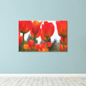 Toile De Belles Fleurs De Tulipes Rouges. (Insitu (Plancher de Bois))