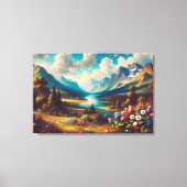 Toile De belles montagnes et une rivière magique (Recto)