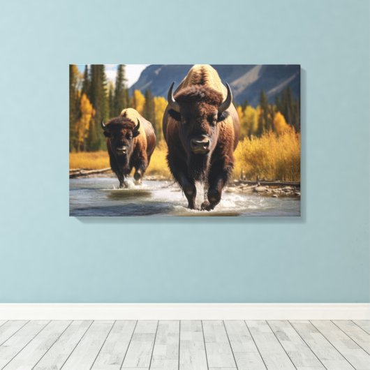 Toile de bison de Yellowstone (Insitu (Plancher de Bois))