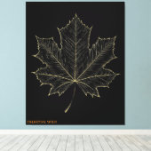 Toile de botanique Feuille d'érable dorée Cadeau (Insitu (Plancher de Bois))