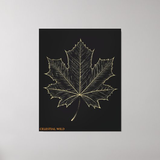 Toile de botanique Feuille d'érable dorée Cadeau (Recto)