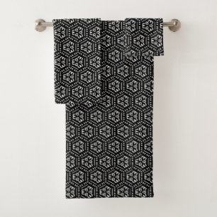 Toile De Boue Moderne En Noir Et Blanc Serviette D