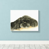 Toile de caniche noir imprimé encadré (Insitu (Plancher de Bois))