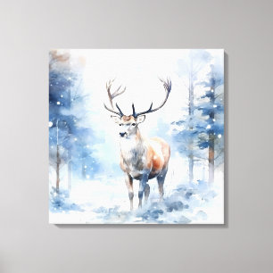 Toile de cerfs neigeux