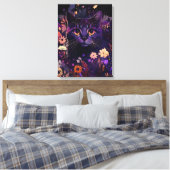 Toile de chat à fleurs violettes Imprimer pour Amo (Insitu(Chambre))