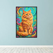 Toile de chat duveteux expressionniste abstrait (Insitu (Plancher de Bois))