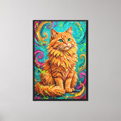 Toile de chat duveteux expressionniste abstrait (Recto)