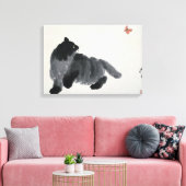 Toile de chat et papillon (Insitu(Salon))