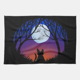 Toile de chat Gras Chat Noir Serviettes de thé Art