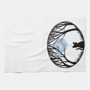 Toile de chat Gras Chat Noir Serviettes de thé Art