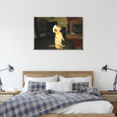 Toile de chien teckel assis joliment ou en train d (Insitu(Chambre))