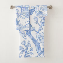 Toile de chinoiserie bleue Dragon Fleur de cerisie