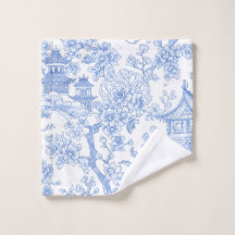 Toile de chinoiserie bleue Dragon Fleur de cerisie