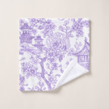 Toile de chinoiserie violette dragon fleur de ceri