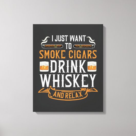 Toile de citation de cigar et Whiskey Imprimer (Recto)
