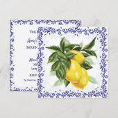 Toile de Citron Invitation pour Mariage ou Fêtes (Devant / Derrière)