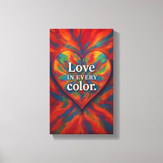 Toile de cœur kaléidoscope | Amour abstrait arc-en (Recto)