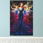 Toile de couleur éclaboussée de la fille au violon (Insitu (Plancher de Bois))