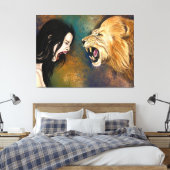 Toile de cri pour femme et lion Imprimer - Peintur (Insitu(Chambre))