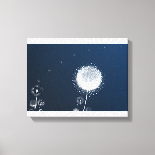 Toile de dandelion de nuit bleue - Nuit étoilée (Recto)