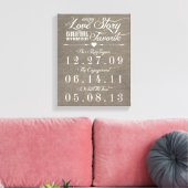 Toile de date Mariage de l'histoire de Burlap gris (Insitu(Salon))