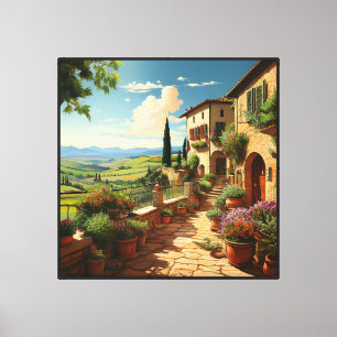 Toile de décoration murale Villa toscan 100x100 cm