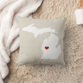 Toile de Faux de coussin d'État du Michigan (Couverture)