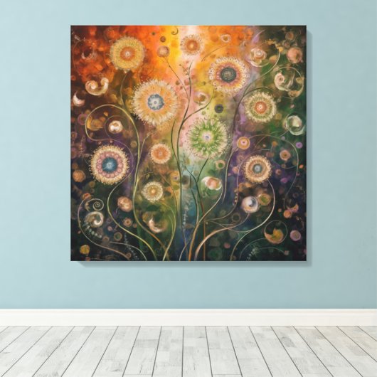 Toile de fleurs cosmiques Imprimer (Insitu (Plancher de Bois))