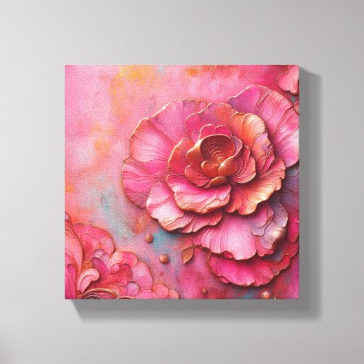 Toile de fleurs roses ! (Recto)