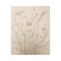 Toile de fleurs sauvages côtières neutres
