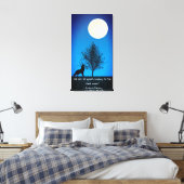 Toile de fond de loup et pleine lune (Insitu(Chambre))