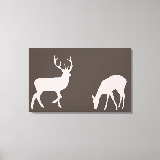Toile de forêt de Doe et Buck Deer Couple (Recto)
