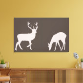 Toile de forêt de Doe et Buck Deer Couple (Insitu(Salon))